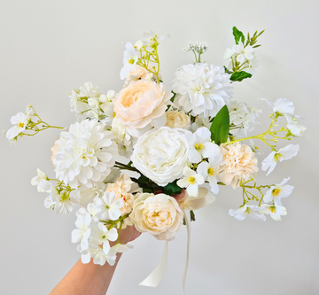 Jisoo Bouquet - White Peach & Green Garden Flowers