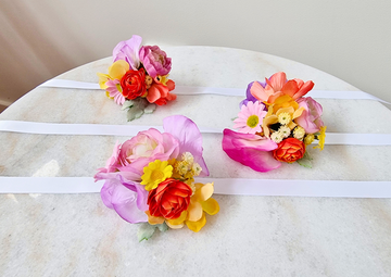 Sunset Colours Boutonniere & Corsage