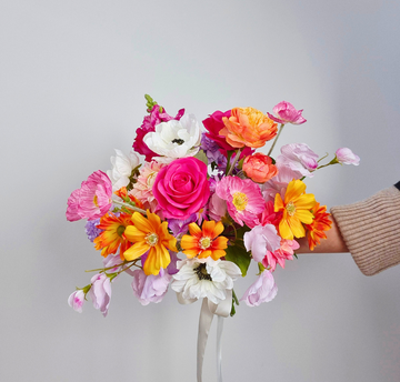 Breanna Bouquet - Anemones, Hot Pink & Orange