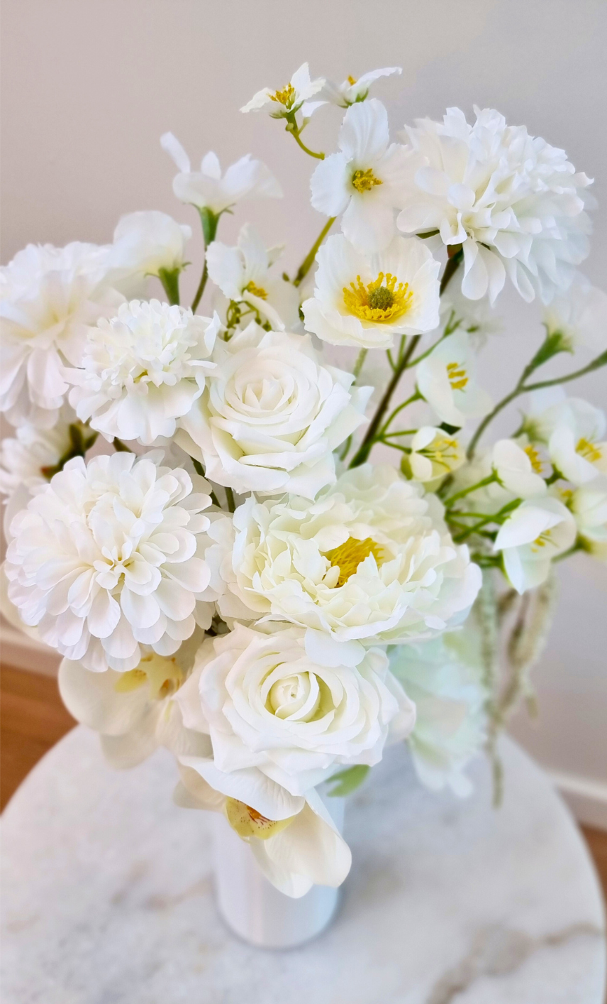 Chelsea Flower Bouquet in a chic white vase