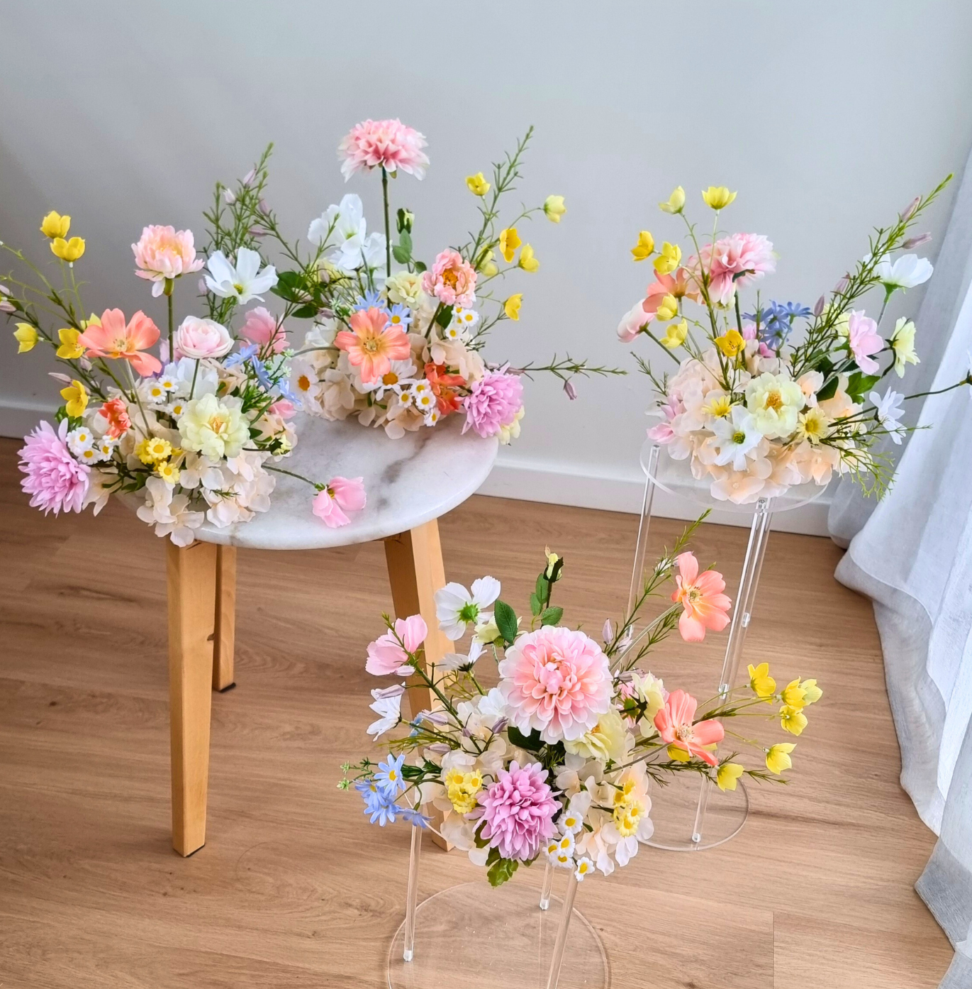 Fiji Flower Arrangement yellow pink pastel wildflowers