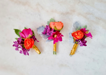 Jewel Tone Boutonniere & Corsage