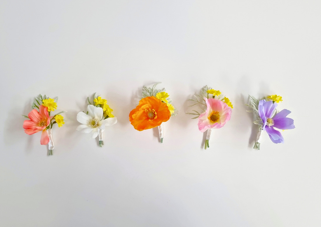 Poppy Wildflower Boutonniere & Corsage