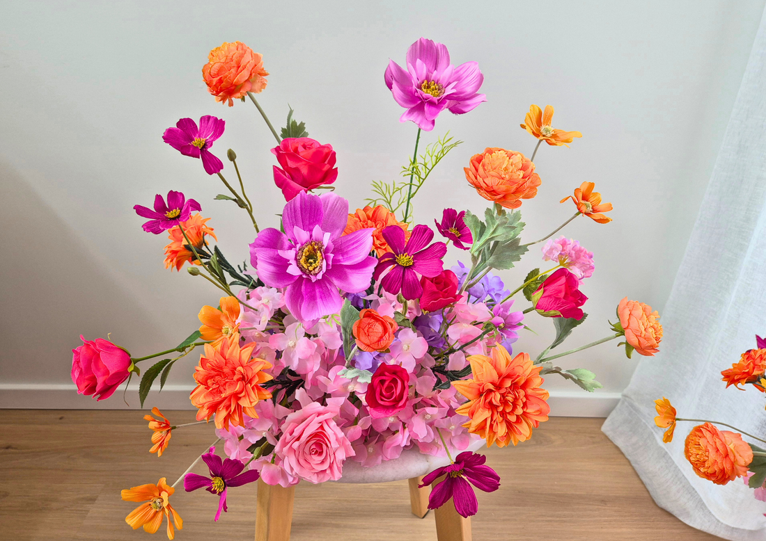 Valencia Arrangement (pink orange wildflowers)