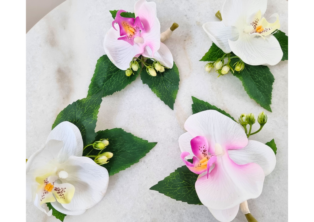 Real-touch Orchid Boutonniere & Corsage