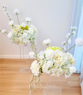 Elegant white textured artificial flower arrangements