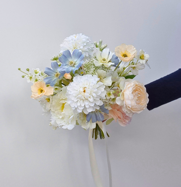 Olivia Bouquet - Peach, White & Blue